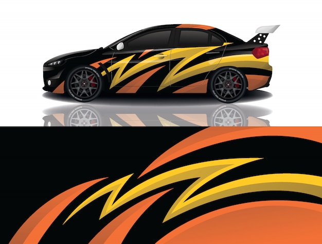 sport car decal wrap design 