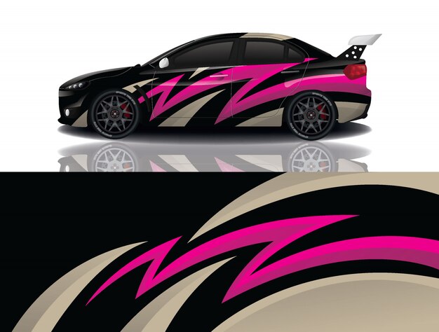 Vector sport car decal wrap design