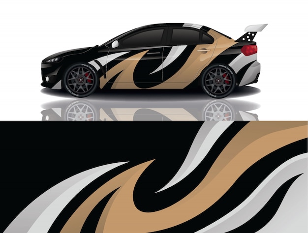 Sport car decal wrap design