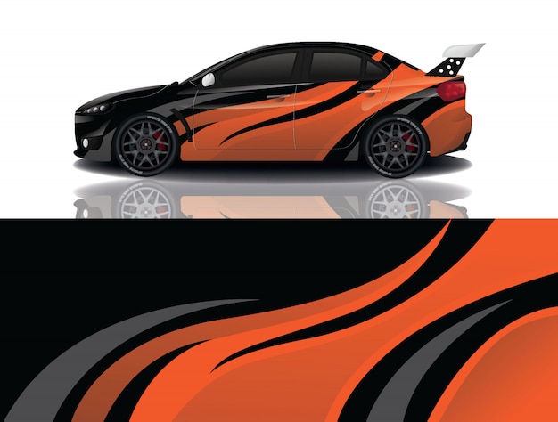 Vector sport car decal wrap design