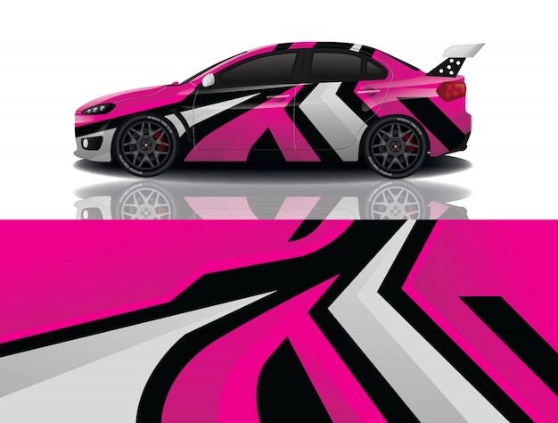 sport car decal wrap design 