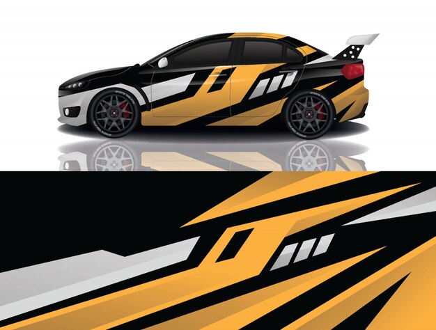 sport car decal wrap design 