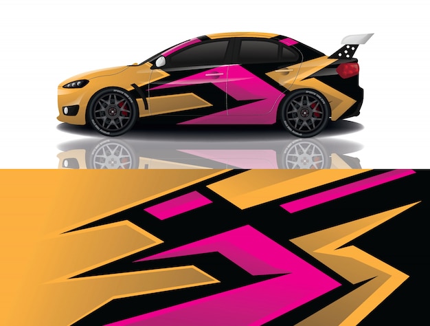 Vector sport car decal wrap design