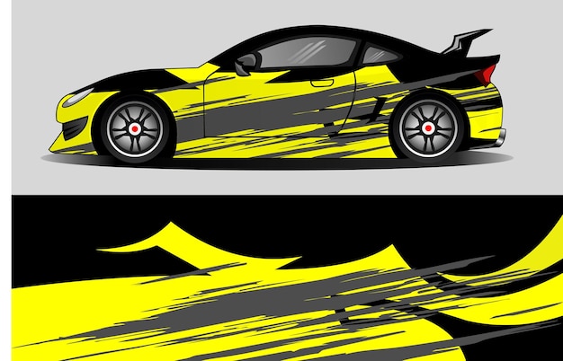 Sport car decal wrap design