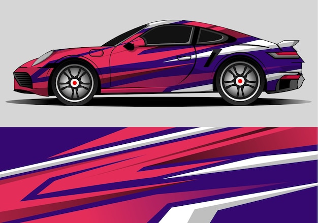 Sport car decal wrap design