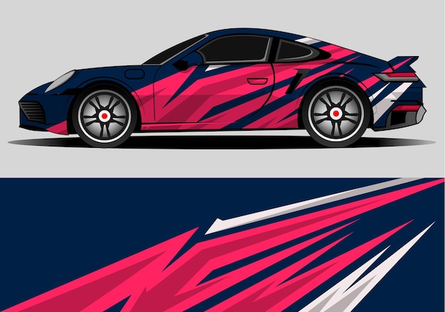 Sport car decal wrap design