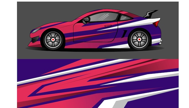 Sport car decal wrap design