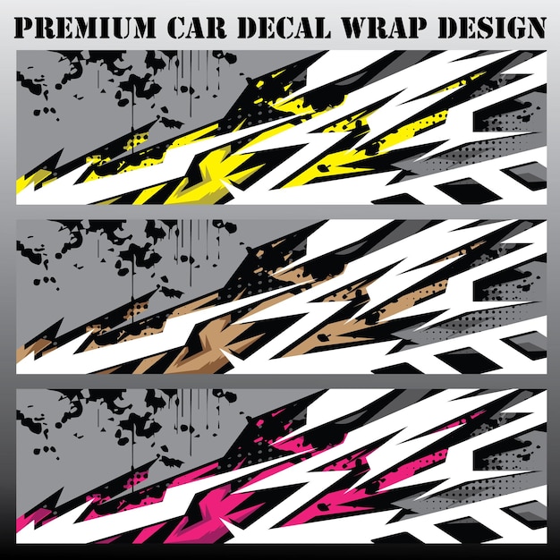 Sport car decal wrap design