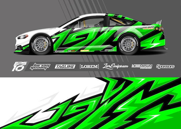 Vector sport car decal wrap illustration