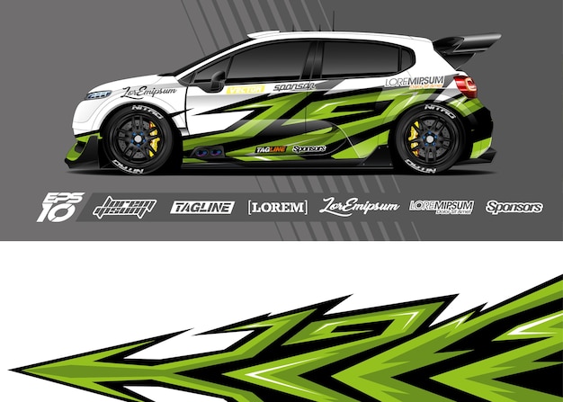 Sport car decal wrap illustration