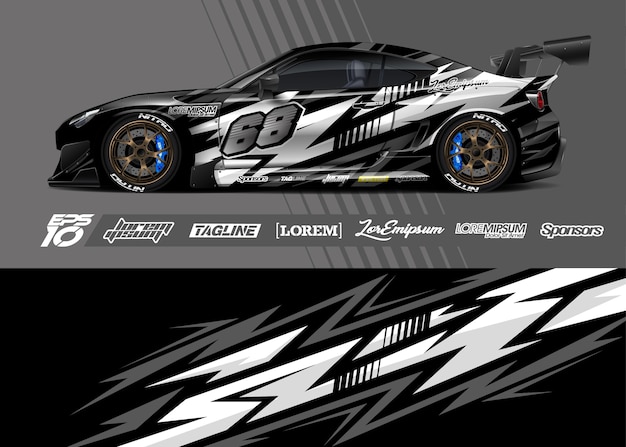 Vector sport car decal wrap illustration