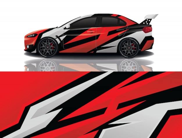 Sport car decal wrap illustration