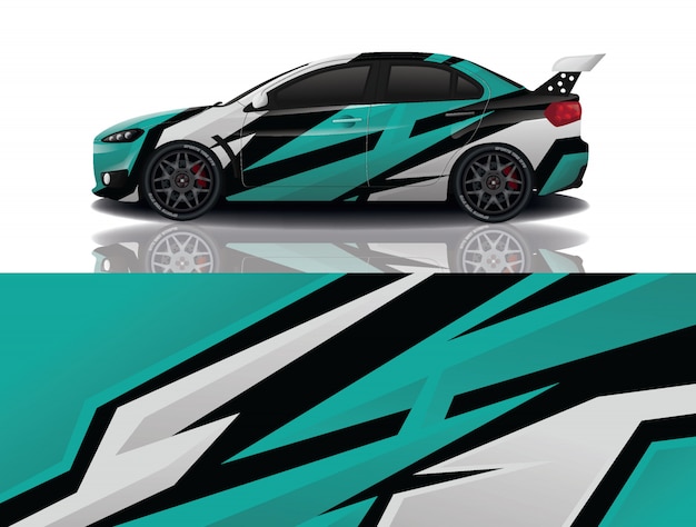 sport car decal wrap illustration