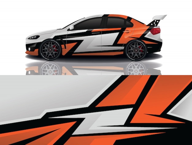 Sport car decal wrap illustration