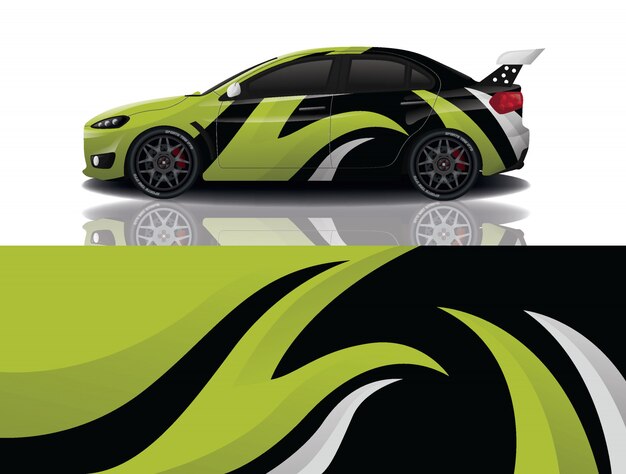 Vector sport car decal wrap illustration