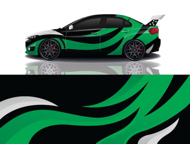 sport car decal wrap illustration