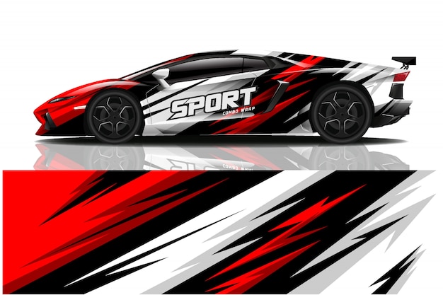 Sport car decal wrap illustration