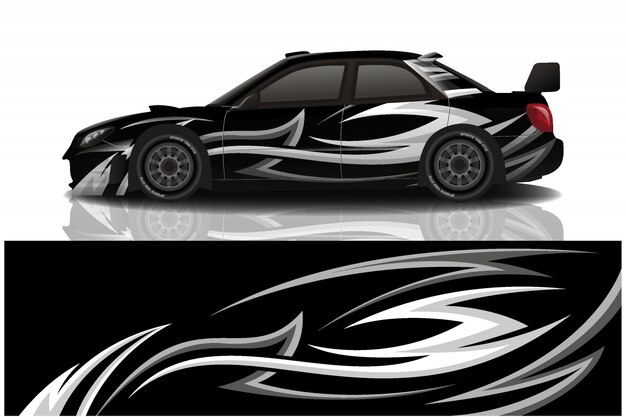 Vector sport car decal wrap illustration