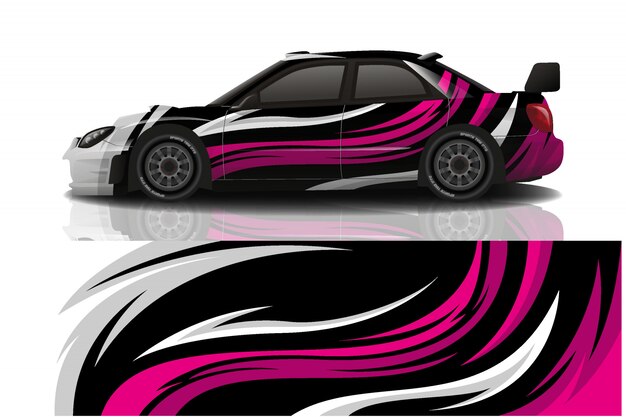 Vector sport car decal wrap illustration