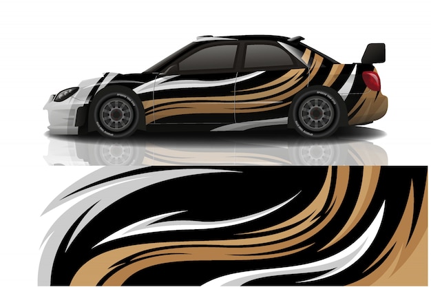 Vector sport car decal wrap illustration