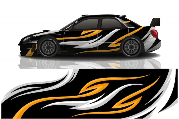 Sport car decal wrap illustration