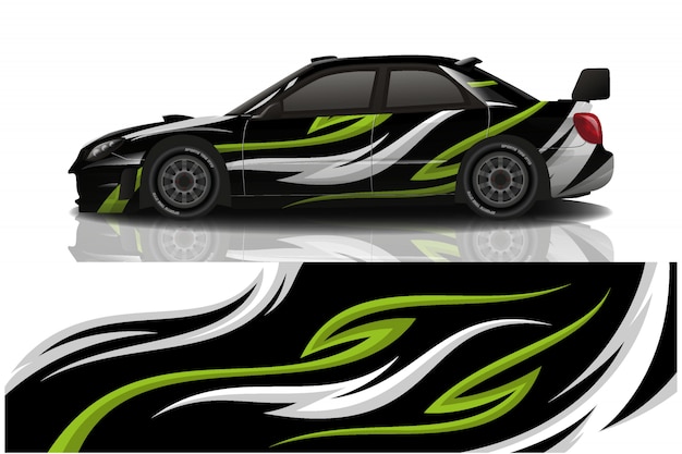 Vector sport car decal wrap illustration