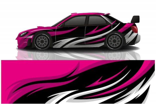 Sport car decal wrap illustration