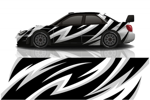 Vector sport car decal wrap illustration