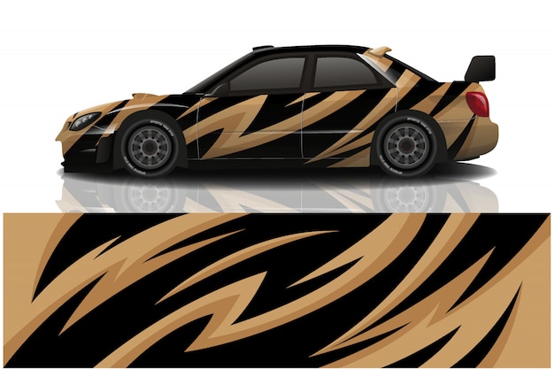 Vector sport car decal wrap illustration