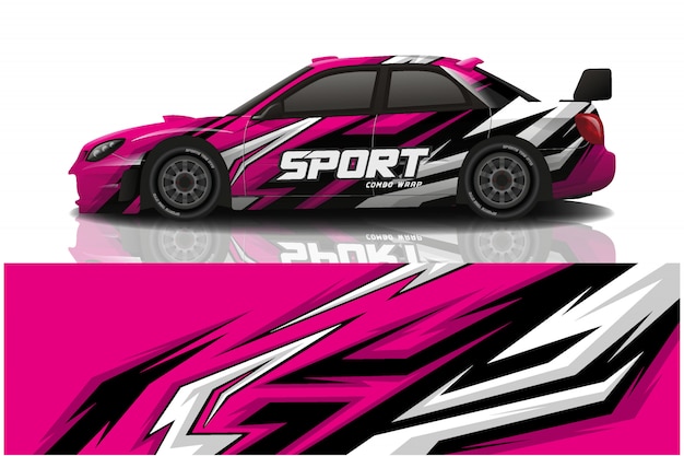 Sport car decal wrap illustration