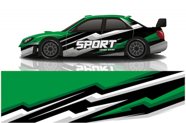 sport car decal wrap illustration