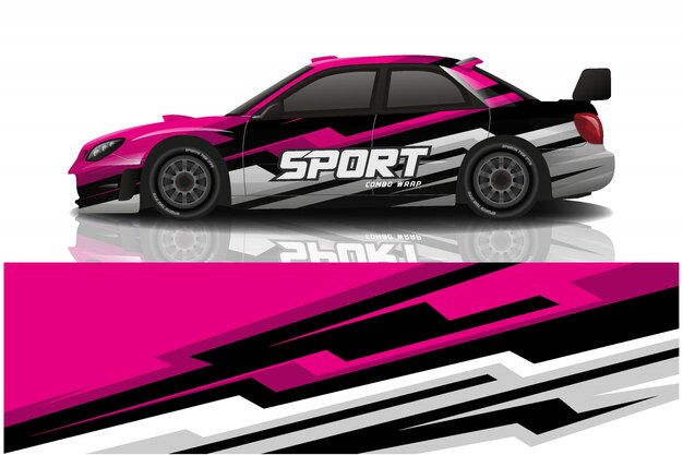 sport car decal wrap illustration