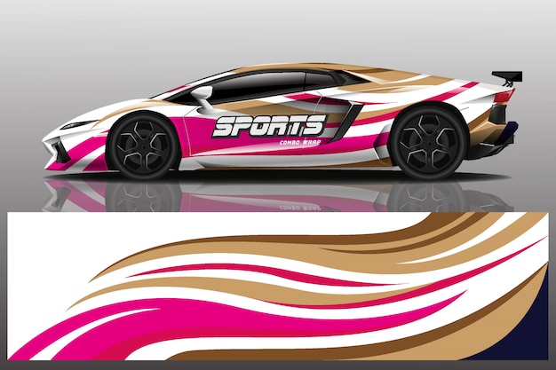 Vector sport car decal wrap illustration