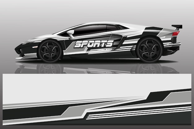 sport car decal wrap illustration