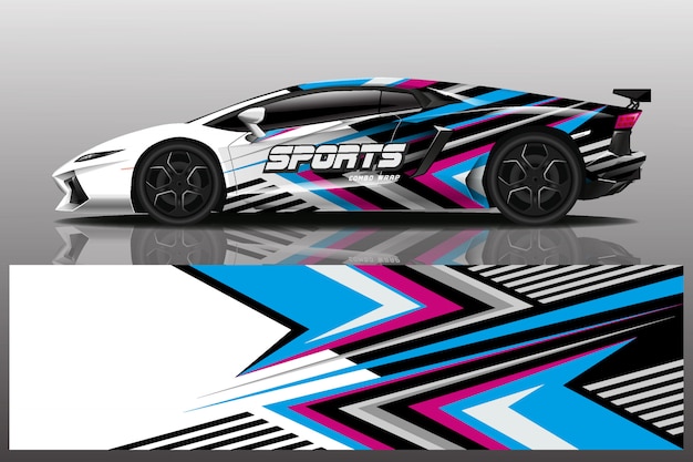 Vector sport car decal wrap illustration