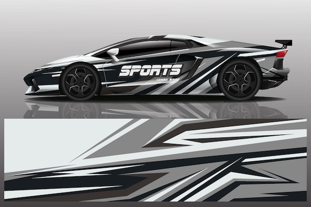 sport car decal wrap illustration