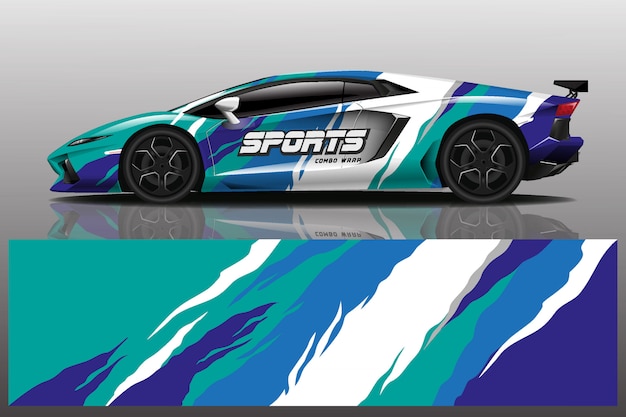 sport car decal wrap illustration