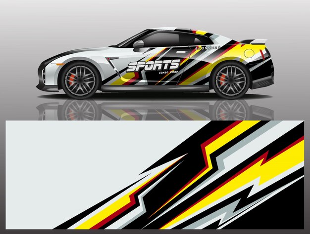 sport car decal wrap illustration