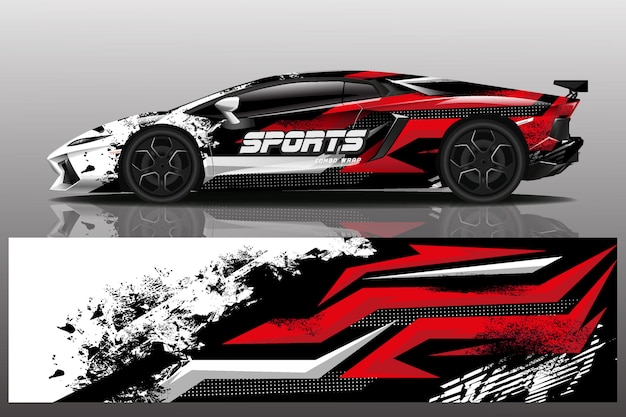 sport car decal wrap illustration