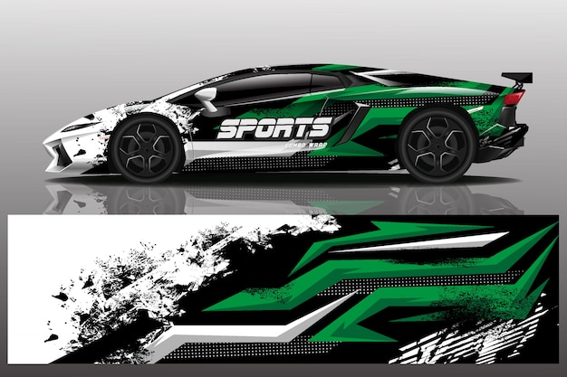 Sport car decal wrap illustration