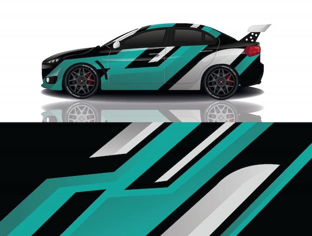 sport car decal wrap illustration