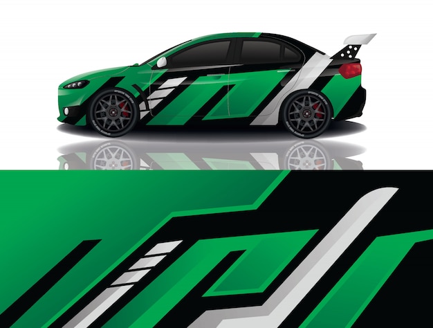 Sport car decal wrap illustration