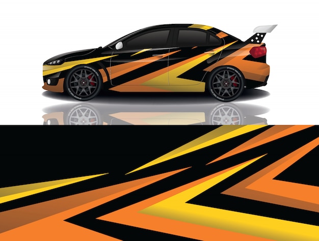 Vector sport car decal wrap illustration