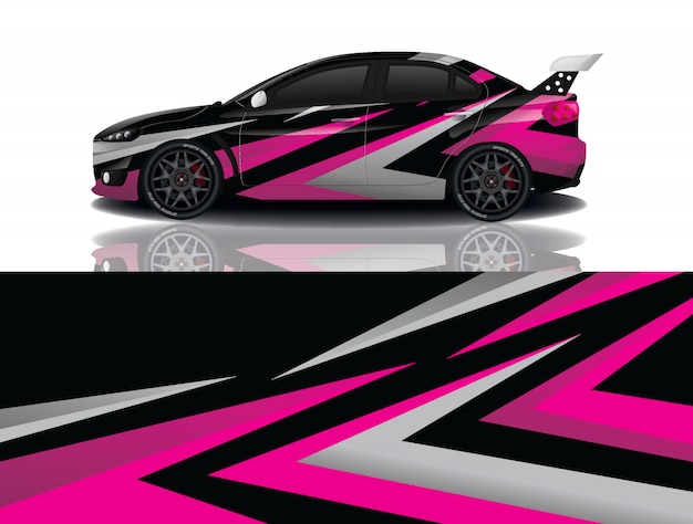 sport car decal wrap illustration