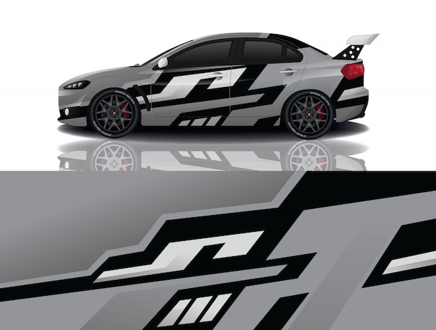 Sport car decal wrap illustration