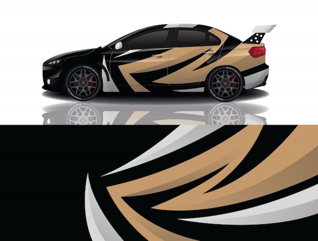 Vector sport car decal wrap illustration