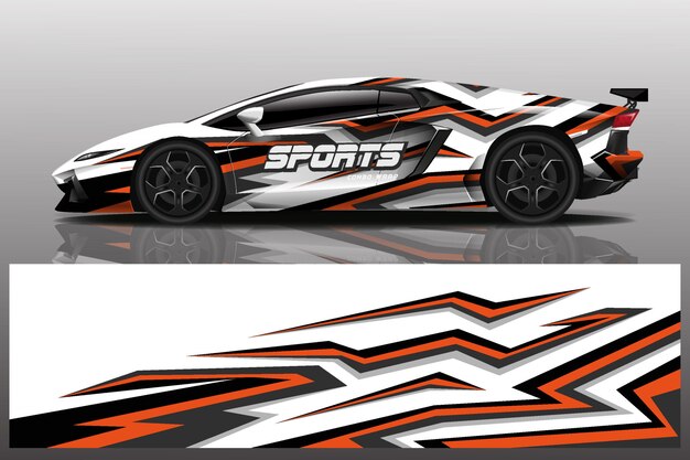 sport car decal wrap illustration