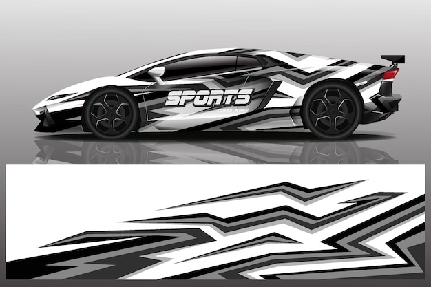 sport car decal wrap illustration