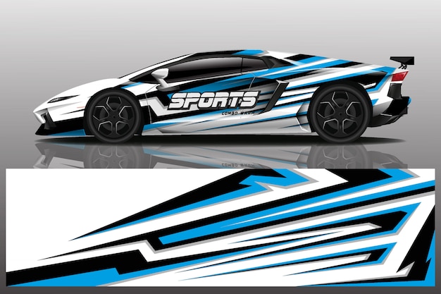 sport car decal wrap illustration