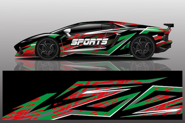 sport car decal wrap illustration